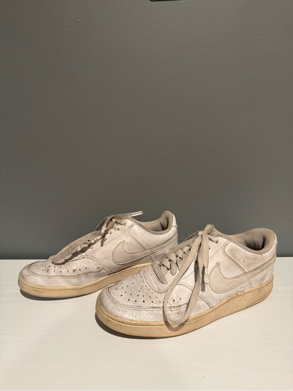 Nike Court Vision Low CD5434-100 Triple White Womens 9.5 Mens 8 - Used